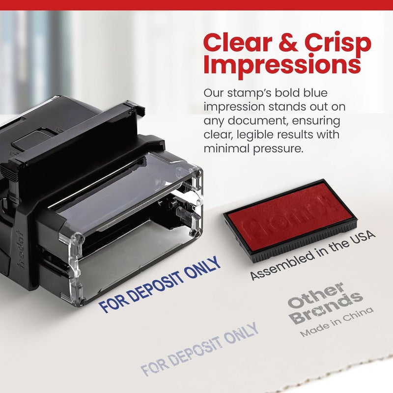 Promot Stamp for Deposit Only - Self Inking Rubber Stamp in Blue Ink - Image 4